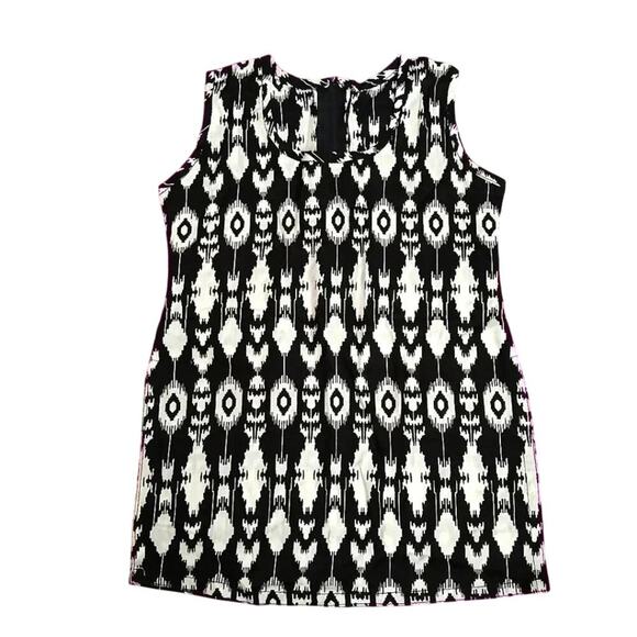 Black White Printed Feather Print Sleeveless Tunic Top Zipper Girls Toddler 2T - Picture 1 of 5